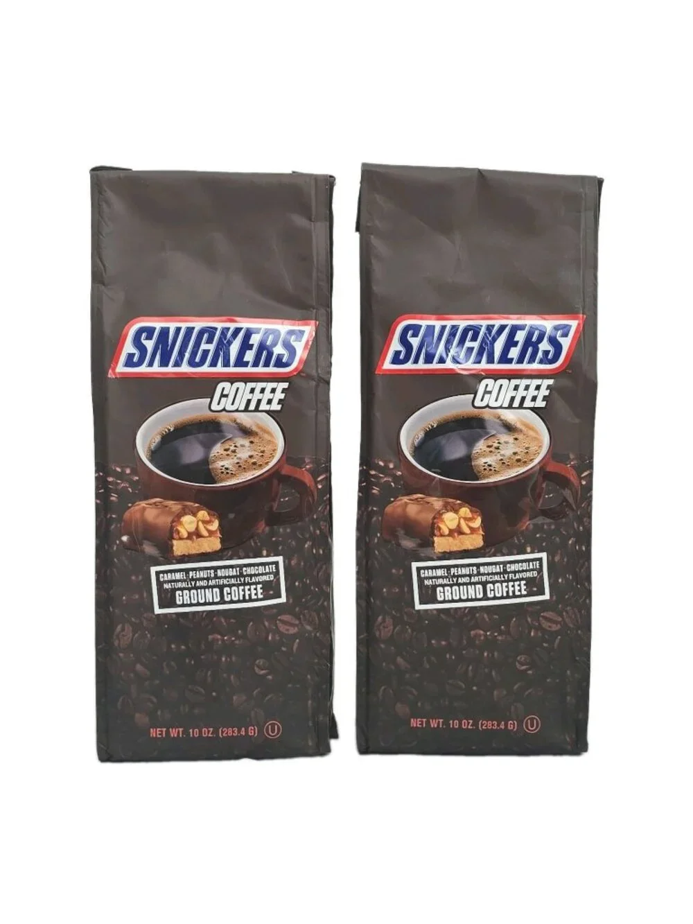 Snickers Caramel Peanuts Nougat & Chocolate Ground Coffee 10 oz bag 2-PACK